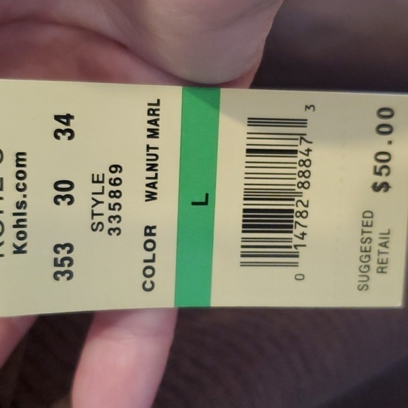 Haggar  NWT LS brown Heather quick dry easy care top size large 100% polyester - Picture 5 of 8